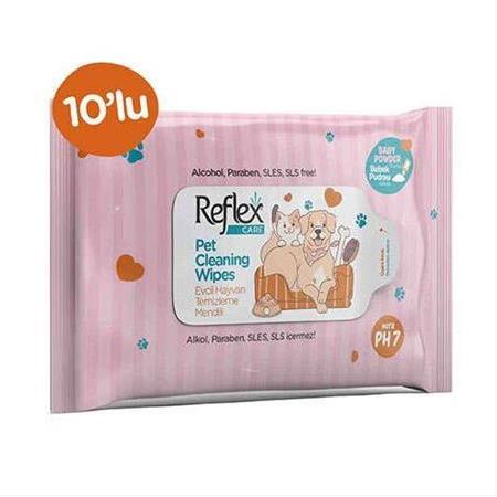 REFLEX BAKIM EVCİL HAYVANLAR İÇİN ÇOK AMAÇLI HİJYENİK TEMİZLEME MENDİLİ 10'LU