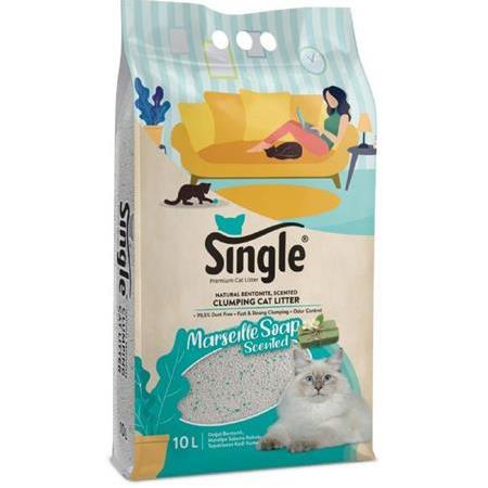 SİNGLE BENTONİT KEDİ KUMU MARSİLYA 10 LT