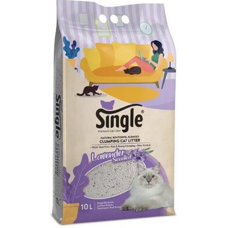 SİNGLE BENTONİT KEDİ KUMU LAVANTA 10 LT