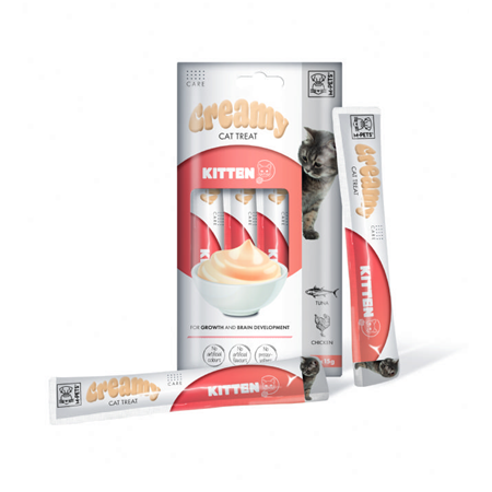 M-PETS KITTEN FONKSİYONEL CREAMY KEDİ ÖDÜLÜ 4X15GR