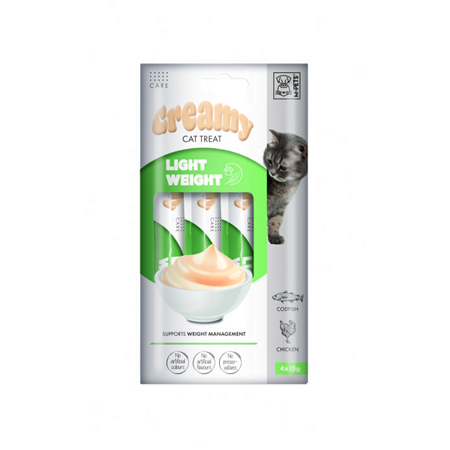M-PETS LIGHT WEIGHT FONKSİYONEL CREAMY KEDİ ÖDÜLÜ 4X15GR