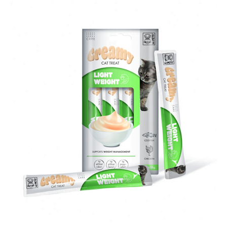 M-PETS LIGHT WEIGHT FONKSİYONEL CREAMY KEDİ ÖDÜLÜ 4X15GR