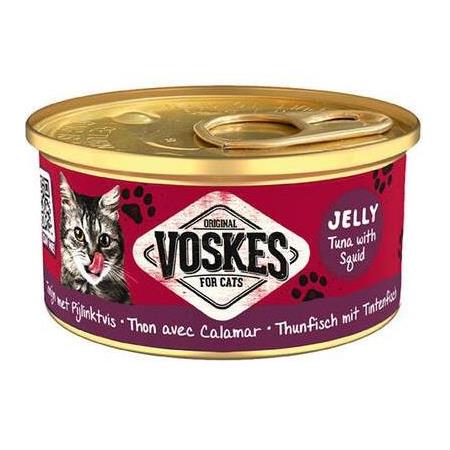 Voskes Ton Balıklı ve Kalamar Jelly Kedi Yaş Konservesi 85 Gr