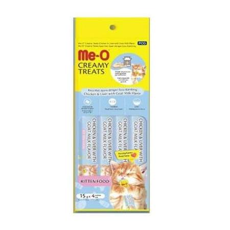 Me-O Creamy Treats Kitten Tavuk Ciğer ve Keçi Sütlü Ek Besin ve Yavru Kedi Ödülü 60 Gr ( 4 x 15 Gr )