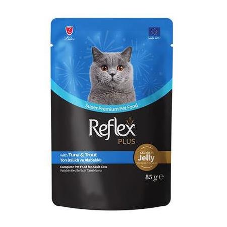 Reflex Plus Pouch Jelly Ton ve Alabalıklı Jöleli Kedi Yaş Maması 85 Gr