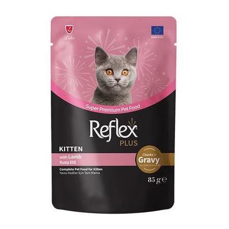 Reflex Plus Kitten Pouch Gravy Kuzu Etli Soslu Yavru Kedi Yaş Maması 85 Gr