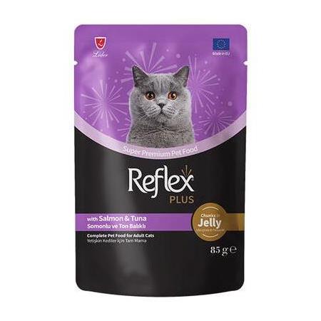 Reflex Plus Pouch Jelly Ton ve Somonlu Jöleli Kedi Yaş Maması 85 Gr