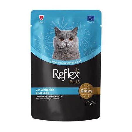 Reflex Plus Pouch Gravy Beyaz Balıklı Soslu Kedi Yaş Maması 85 Gr
