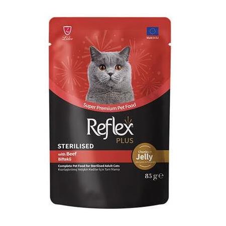 Reflex Plus Sterilised Pouch Jelly Biftekli Kısırlaştırılmış Kedi Yaş Maması 85 Gr