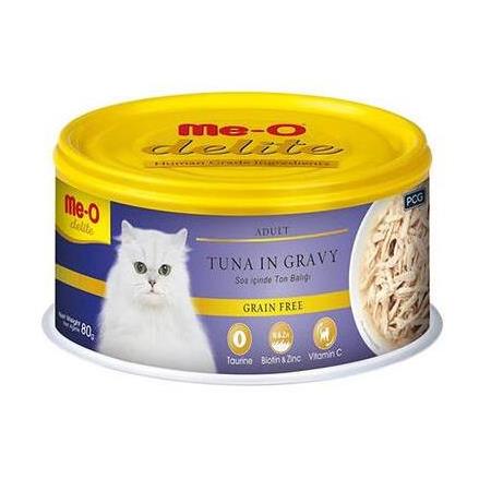 Me-O Delite Ton Balıklı ve Soslu Tahılsız Kedi Konservesi 80 Gr