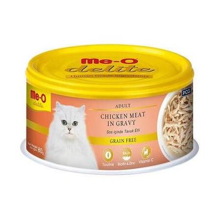 Me-O Delite Tavuk Etli ve Soslu Tahılsız Kedi Konservesi 80 Gr