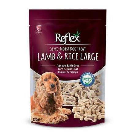 Reflex Large Kuzulu ve Pirinçli Kemikler Küçük ve Orta Irk Köpek Ödülü 150 Gr