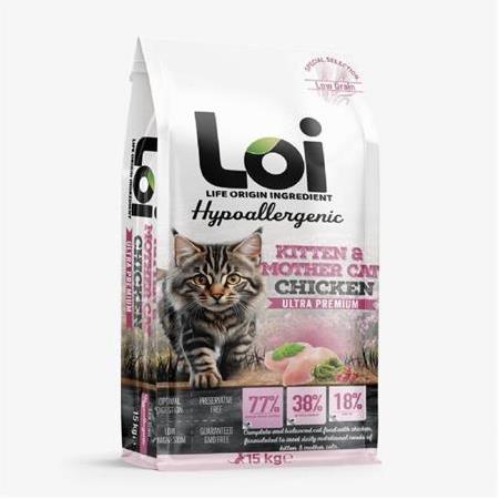 LOI YAVRU KEDİ MAMASI TAVUKLU 15 KG